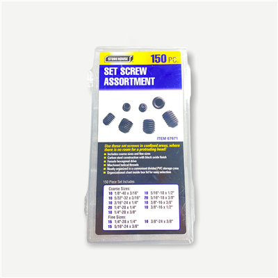 SSK-INCH | SET SCREW KIT - INCH 12 / 150 PIECE | CRC Distribution Inc.