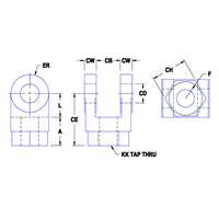 RC-25 | 2.5" PIN HOLE THREADED ROD CLEVIS | CRC Distribution Inc.