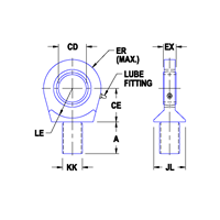 DRES-13 | 1.375" Spherical Bearing  Rod Eye | CRC Distribution Inc.